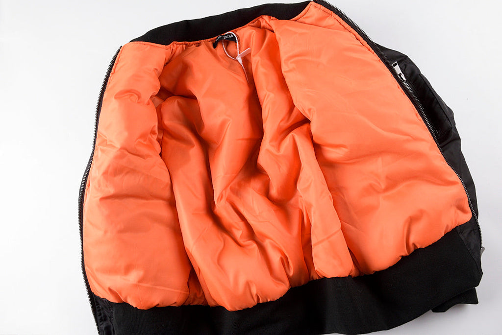 Tuff Crowd Bulldog Heavy Embroidered Zip-Up Padded Jacket - Black Orange - product image 4