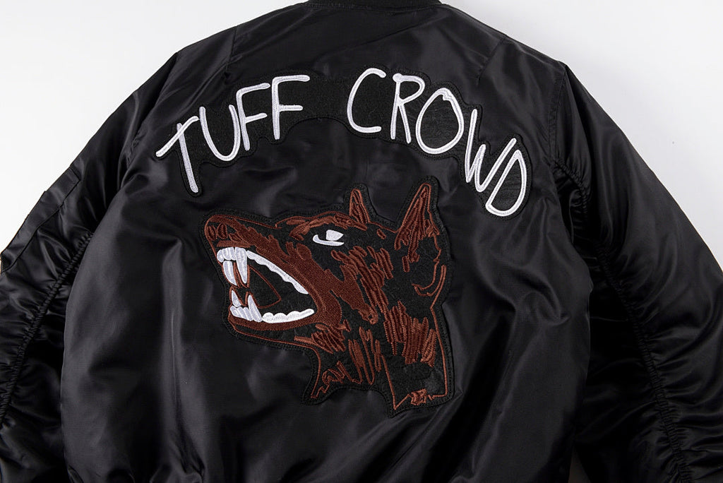 Tuff Crowd Bulldog Heavy Embroidered Zip-Up Padded Jacket - Black Orange - product image 10