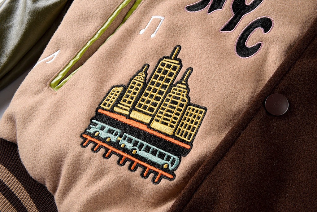 Rolling Lou Cotw Nyc Heavy Embroidered Varsity Jacket - Brown Camo - product image 10
