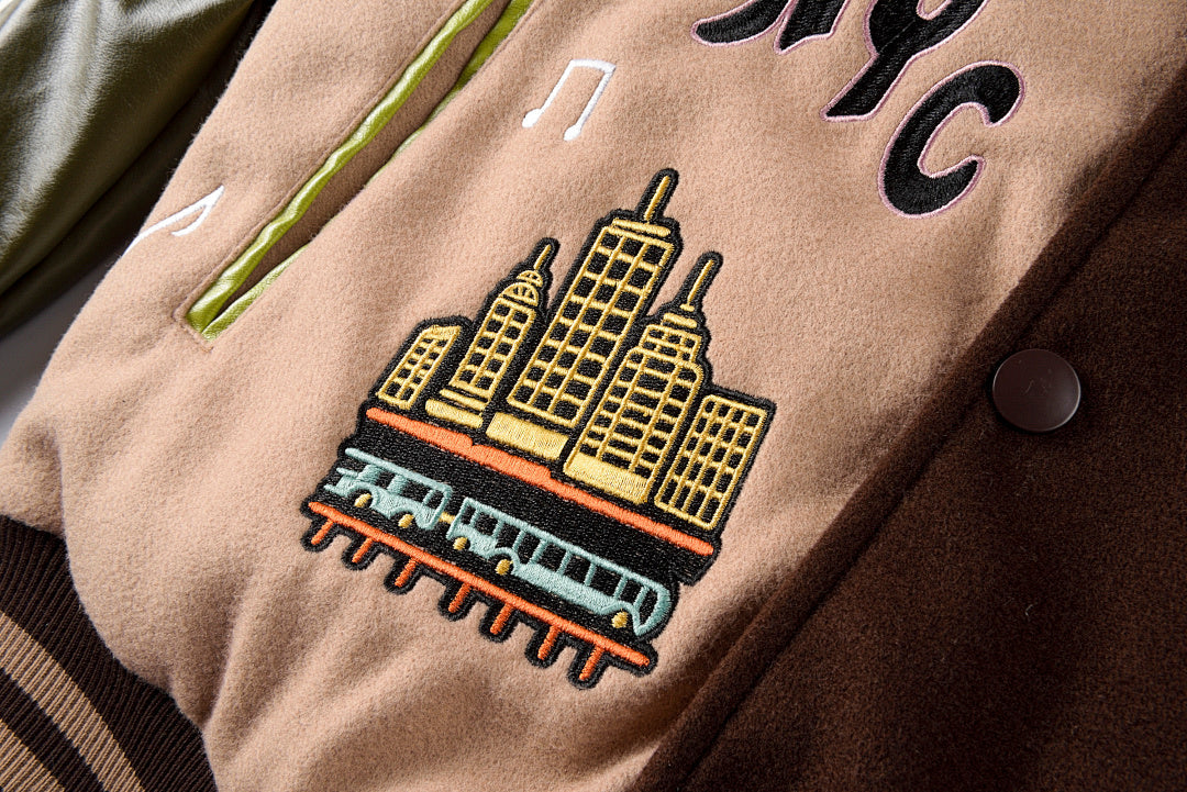 Rolling Lou Cotw Nyc Heavy Embroidered Varsity Jacket - Brown Camo - product image 10