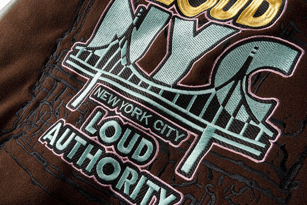 Rolling Lou Cotw Nyc Heavy Embroidered Varsity Jacket - Brown Camo - product image 11