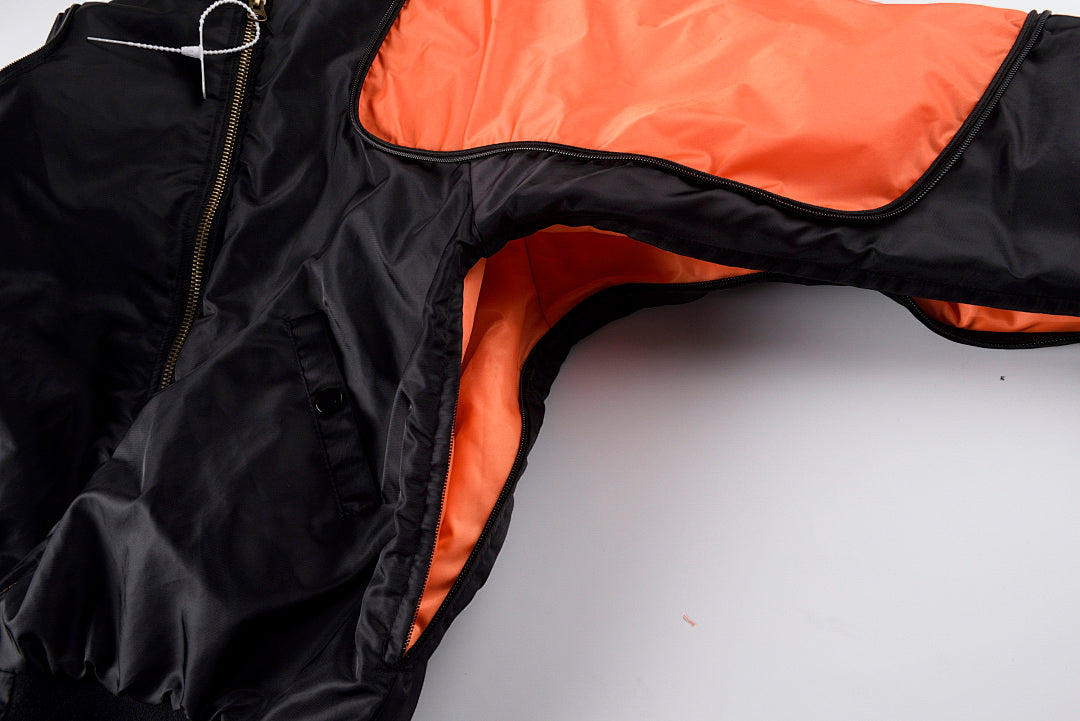 Kapital Two-Tone Waterproof Flight Jacket - Black Orange / Olive Orange - product image 11