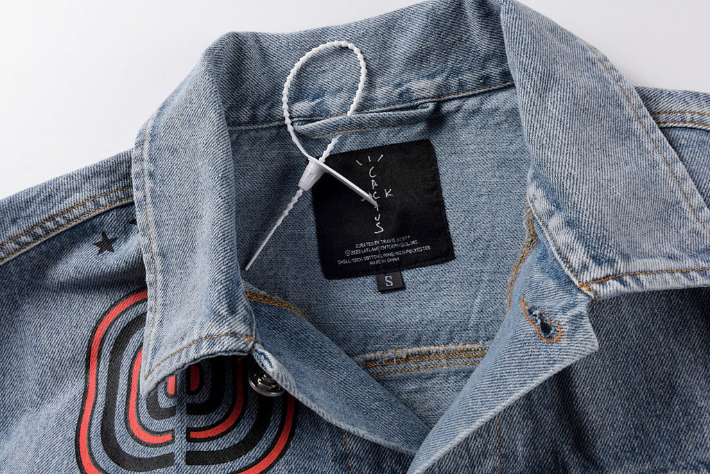 Travis Scott Cactus Jack Astrofest Star Washed Denim Jacket - Blue Denim - product image 5