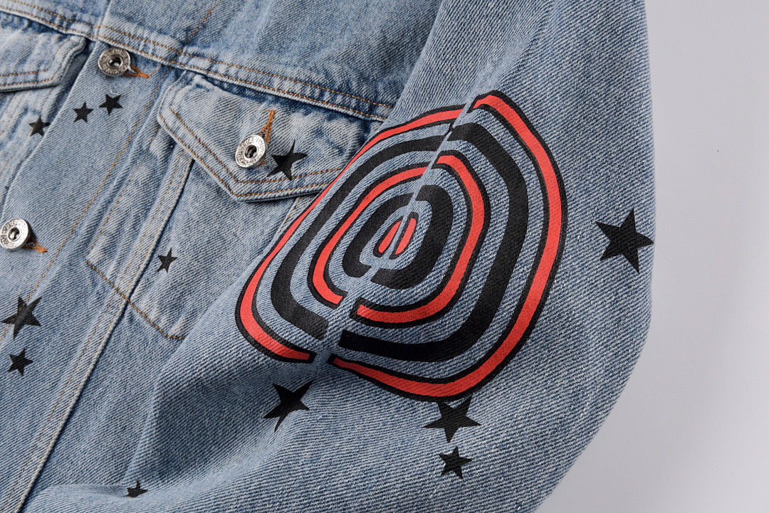 Travis Scott Cactus Jack Astrofest Star Washed Denim Jacket - Blue Denim - product image 6