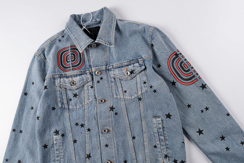 Travis Scott Cactus Jack Astrofest Star Washed Denim Jacket - Blue Denim - product image 9