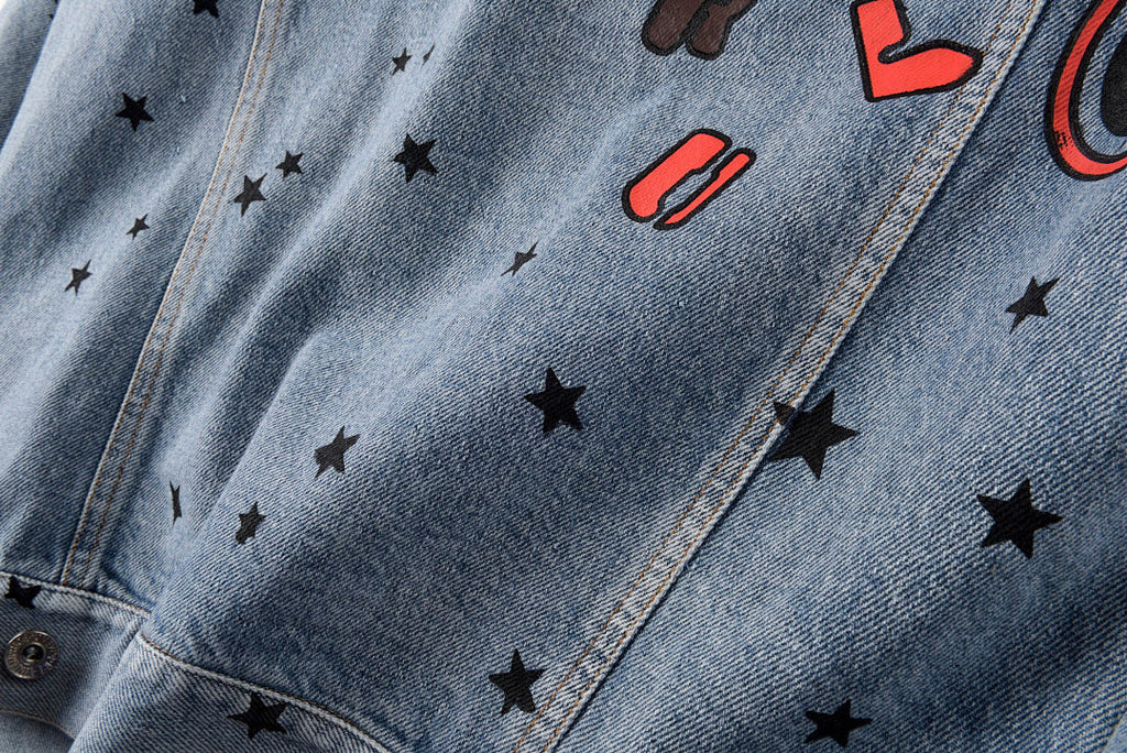 Travis Scott Cactus Jack Astrofest Star Washed Denim Jacket - Blue Denim - product image 11