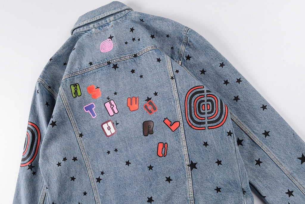 Travis Scott Cactus Jack Astrofest Star Washed Denim Jacket - Blue Denim - product image 13