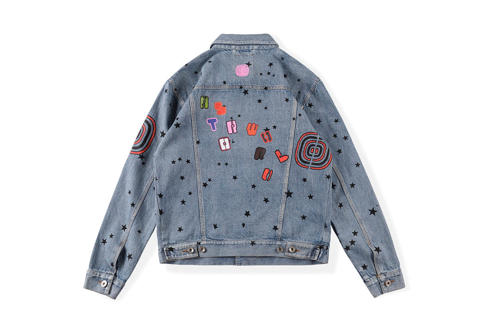 Travis Scott Cactus Jack Astrofest Star Washed Denim Jacket - Blue Denim - product image 2