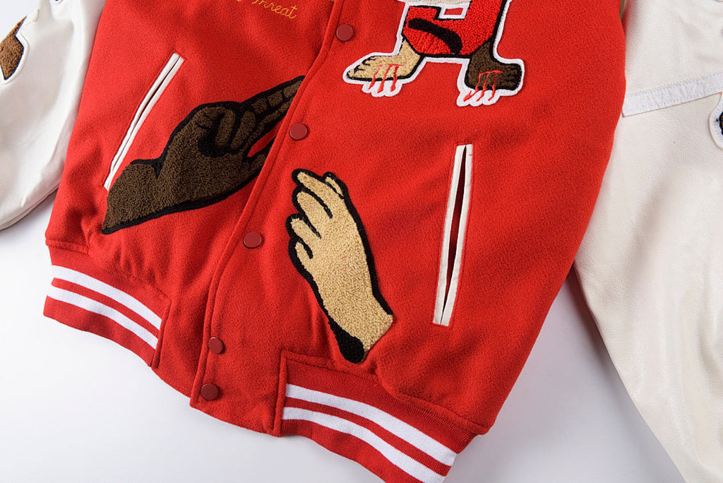 Price Full-Embroidery Stadium Jacket - Red - product image 11