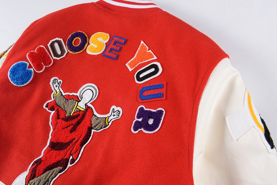 Price Full-Embroidery Stadium Jacket - Red - product image 16