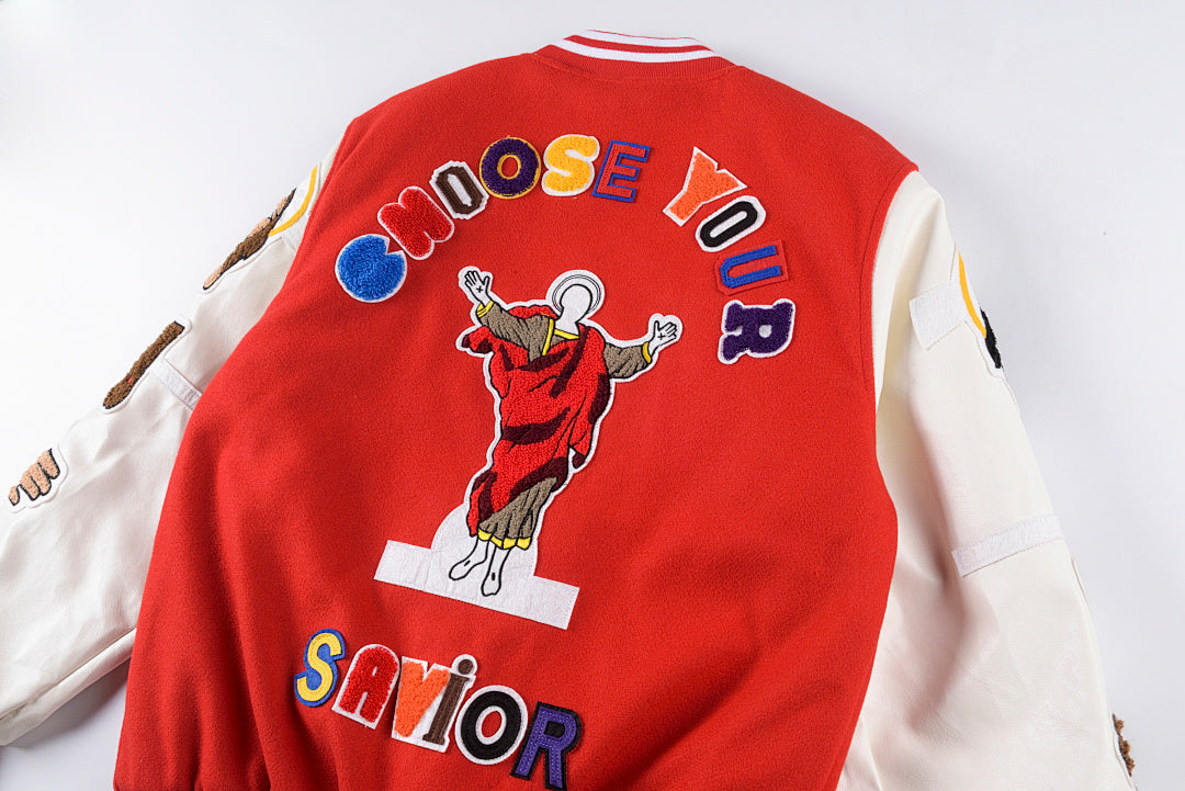 Price Full-Embroidery Stadium Jacket - Red - product image 18