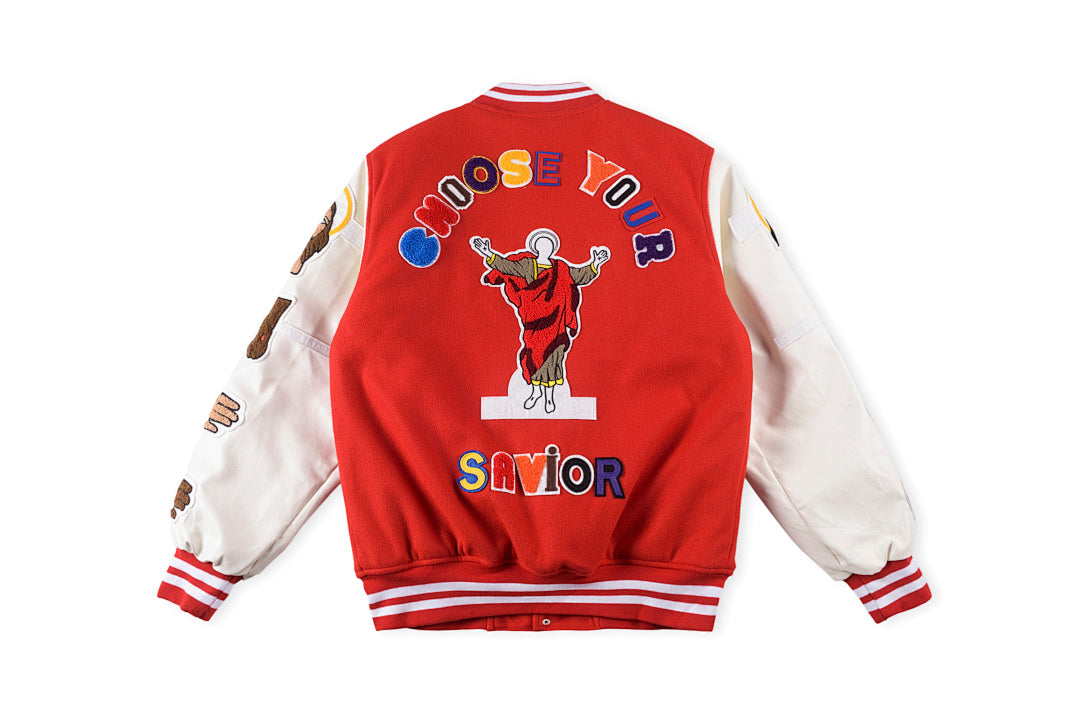 Price Full-Embroidery Stadium Jacket - Red - product image 2