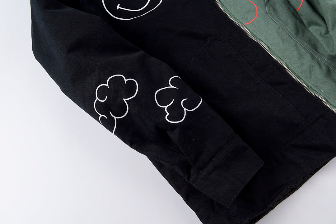 Travis Scott Evil Flame On Yin-Yang Color-Block Zip Jacket - Green Black - product image 7