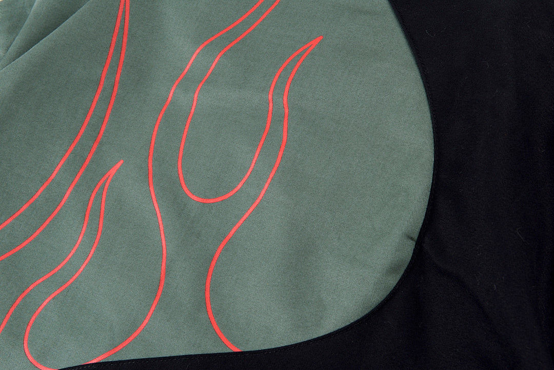 Travis Scott Evil Flame On Yin-Yang Color-Block Zip Jacket - Green Black - product image 13