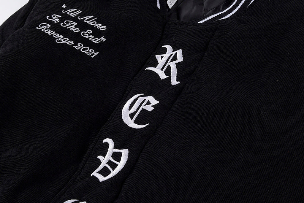 Revenge Corduroy Varsity Jacket - Black / Brown - product image 9