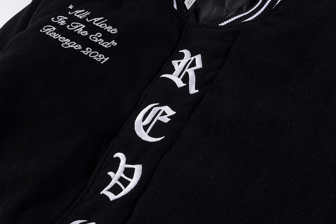 Revenge Corduroy Varsity Jacket - Black / Brown - product image 9