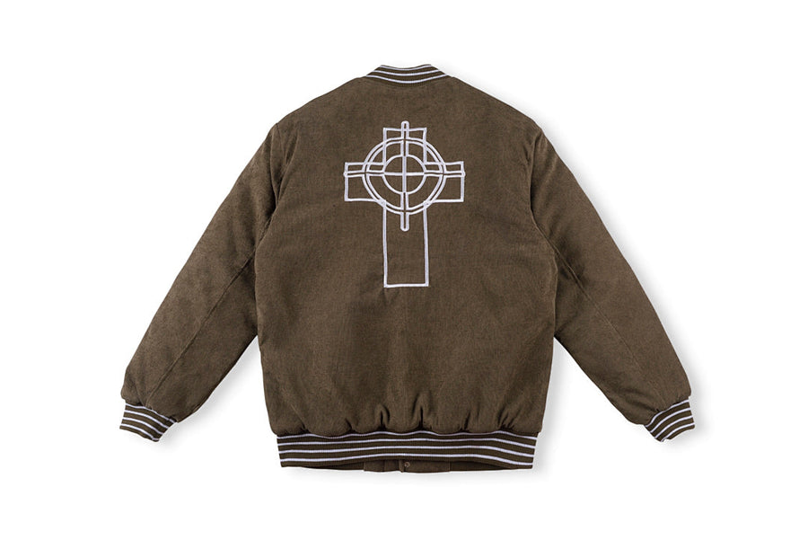 Revenge Corduroy Varsity Jacket - Black / Brown