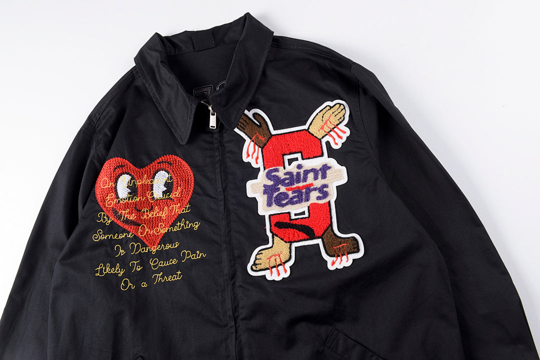 Saint Michael x Denim Tears 22SS Embroidered Heart Swing Top Jacket - Black / Green - product image 8