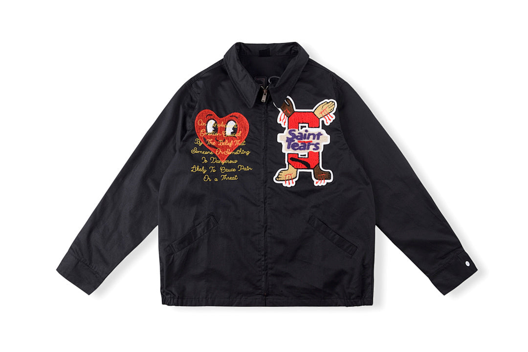 Saint Michael x Denim Tears 22SS Embroidered Heart Swing Top Jacket - Black / Green - product image 12