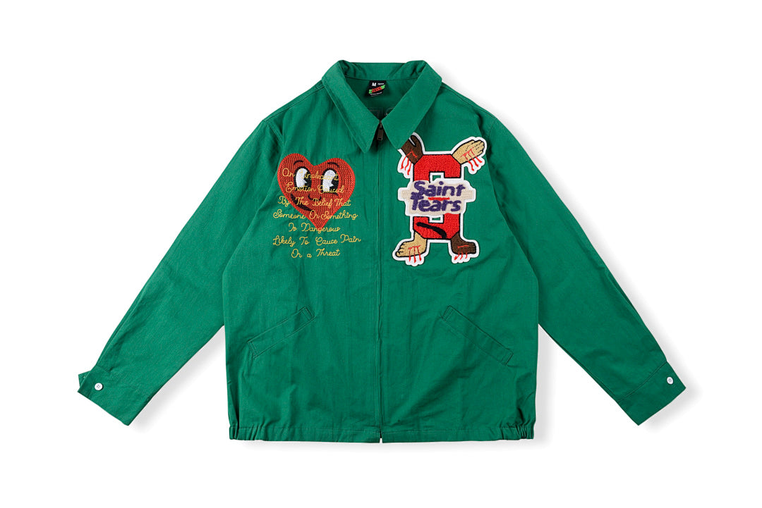 Saint Michael x Denim Tears 22SS Embroidered Heart Swing Top Jacket - Black / Green - product image 1