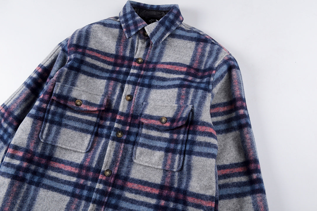 Travis Scott Cactus Jack Blue Plaid Wool-Blend Shirt Jacket - product image 7