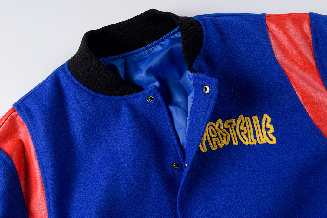Kanye West Pastelle Color-Block Varsity Jacket - Blue - product image 6