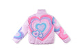 Heart-Quilted Color-Block Fluffy Puffer Jacket - Purple Pink - product image 2
