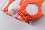 Justin Bieber-Inspired Gradient Polka Dot Quilted Fluffy Puffer Jacket - Orange / Pink - product image 5