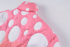 Justin Bieber-Inspired Gradient Polka Dot Quilted Fluffy Puffer Jacket - Orange / Pink - product image 10