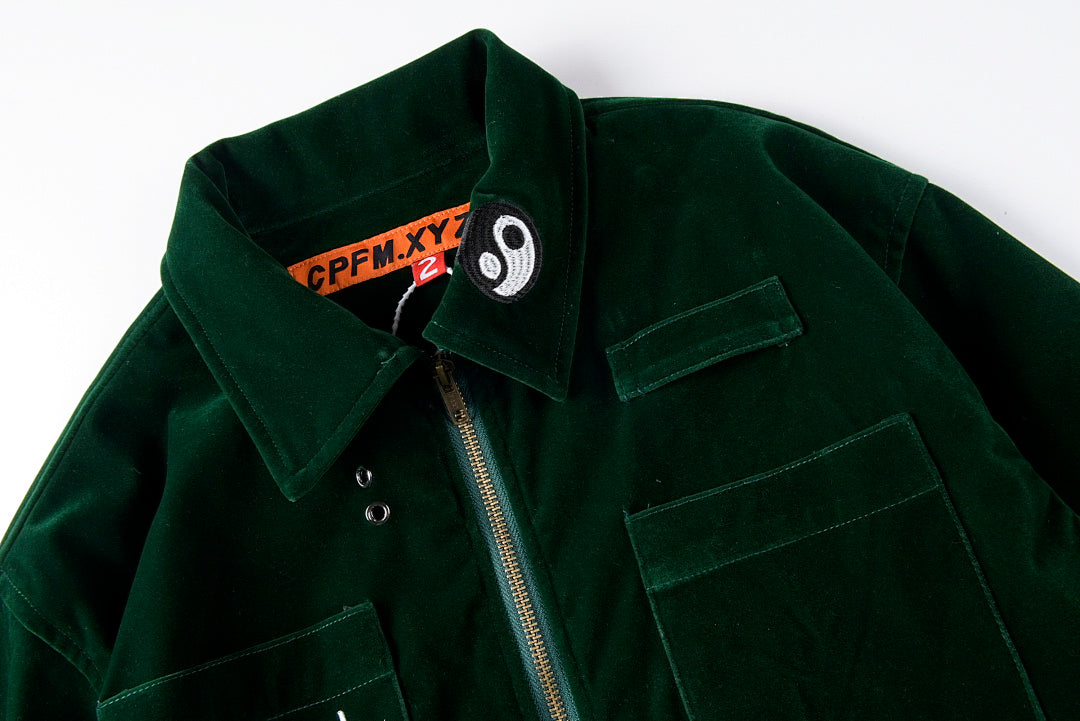 CPFM Suede Knowledge Jacket Embroidered Zip Jacket - Green - product image 12