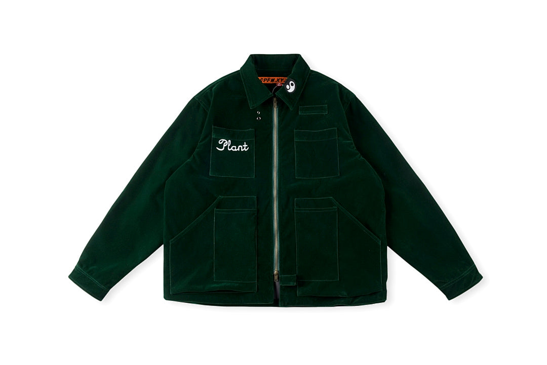 CPFM Suede Knowledge Jacket Embroidered Zip Jacket - Green - product image 1