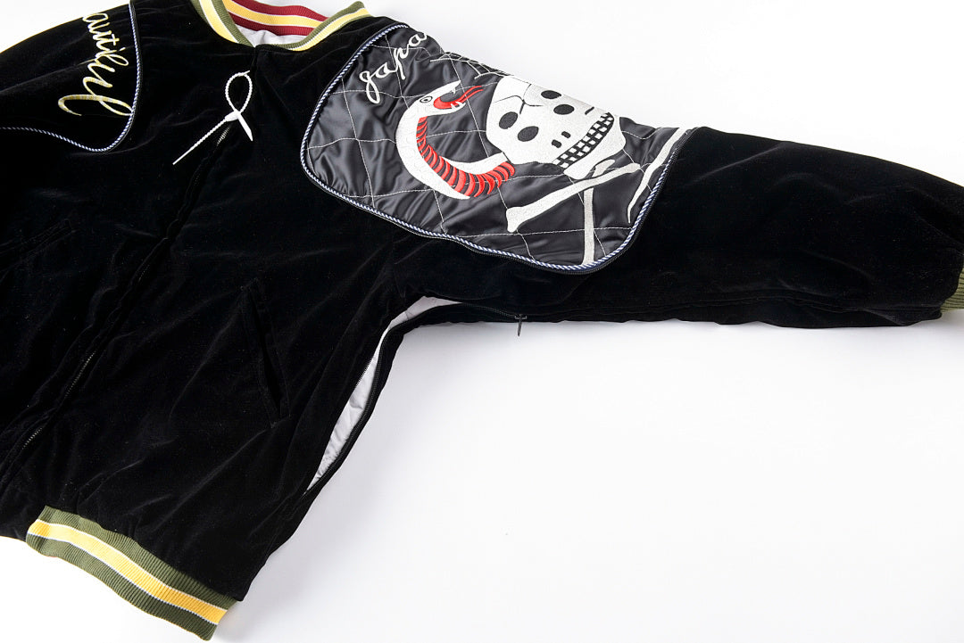 Kapital Skull Print Appliqué Embroidered Jacket - Gray / Black - product image 7