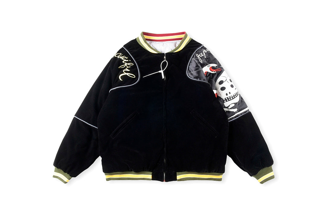 Kapital Skull Print Appliqué Embroidered Jacket - Gray / Black - product image 1
