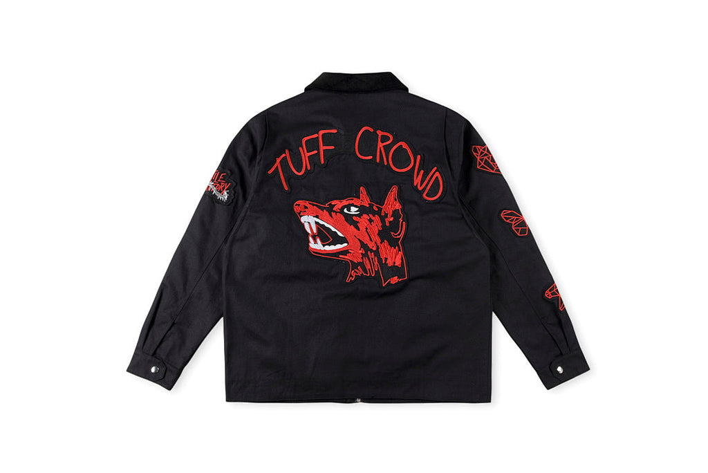 Tuff Crowd Dog Head Embroidered Multi-Pocket Zip Jacket - Black - product image 2