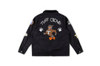Tuff Crowd Cartoon Dog Head Embroidered Multi-Pocket Zip Jacket - Black - product image 2