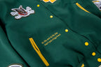 Tuff Crowd Cartoon Dog Head Embroidered Multi-Pocket Hooded Varsity Jacket - Green - product image 6
