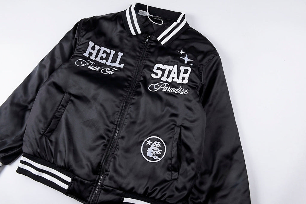 Hellstar Path to Paradise Heavy Embroidered Padded Bomber Jacket - Black / Green - product image 10