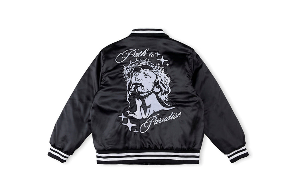 Hellstar Path to Paradise Heavy Embroidered Padded Bomber Jacket - Black / Green - product image 14