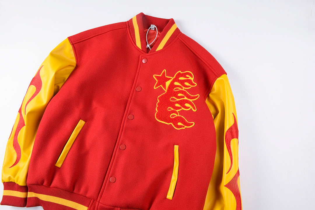 Hellstar Records Werewolf Tiger Embroidered Leather Sleeve Letterman Jacket - product image 10