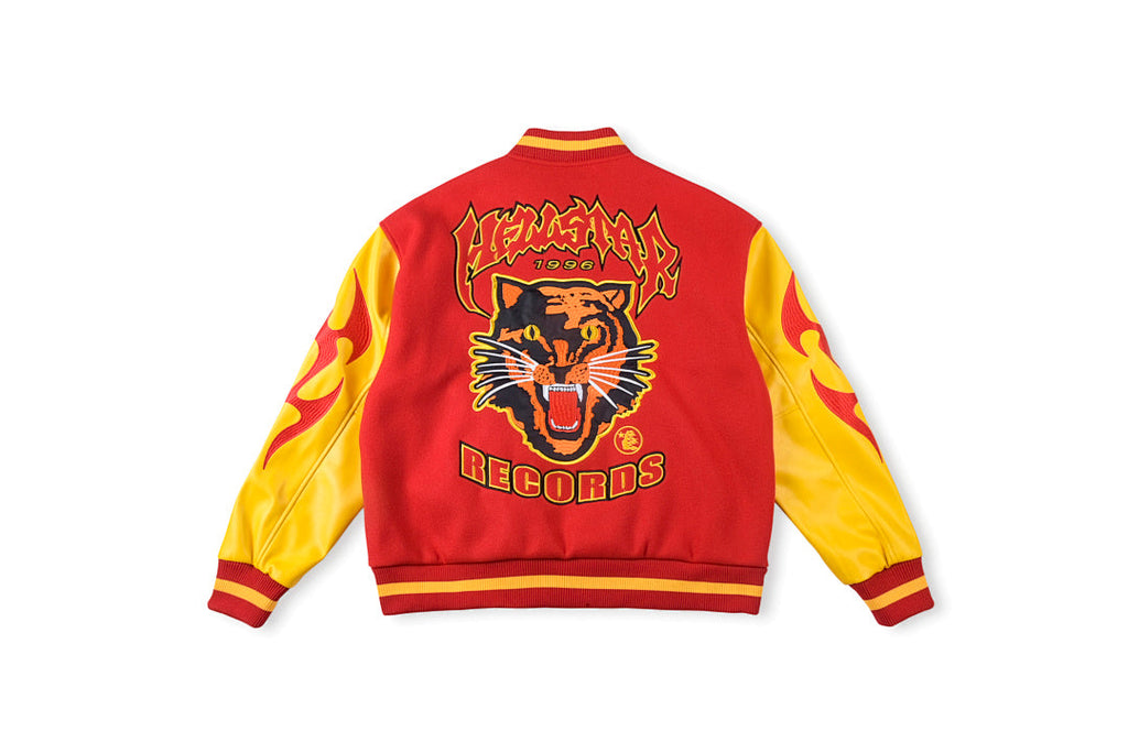 Hellstar Records Werewolf Tiger Embroidered Leather Sleeve Letterman Jacket - product image 2