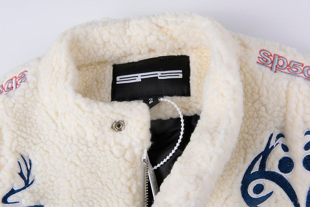Sp5der Worldwide 555555 Hunters Sherpa Zip Jacket - Black / White - product image 4