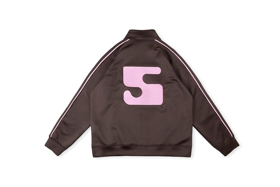 Sp5der Worldwide Embroidered Track Jacket - Black / Brown