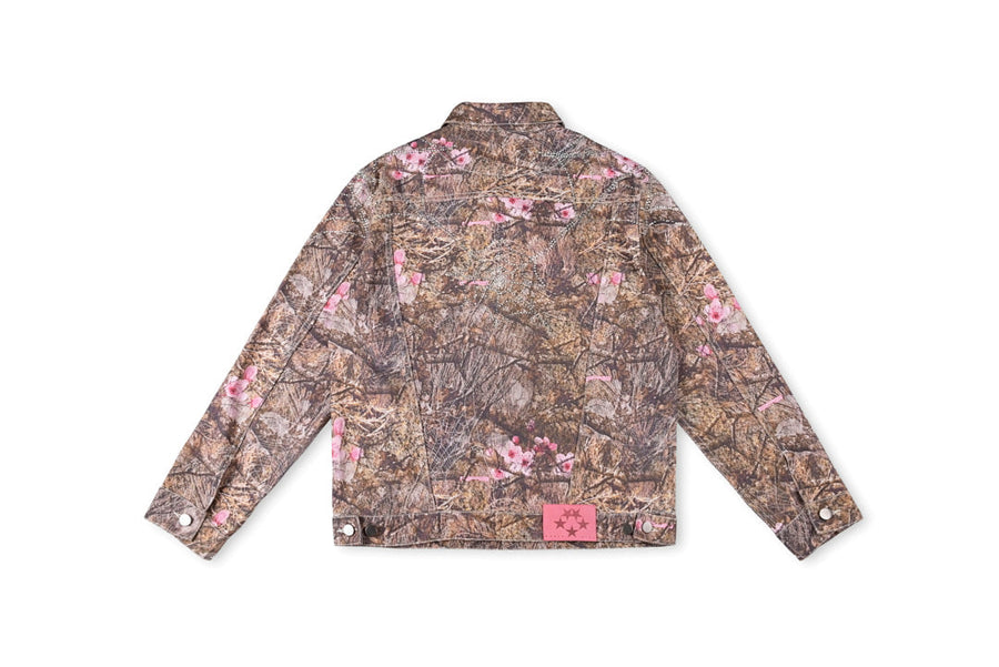 Sp5der 555555 Real Tree Og Web Denim Jacket - Beige Camo