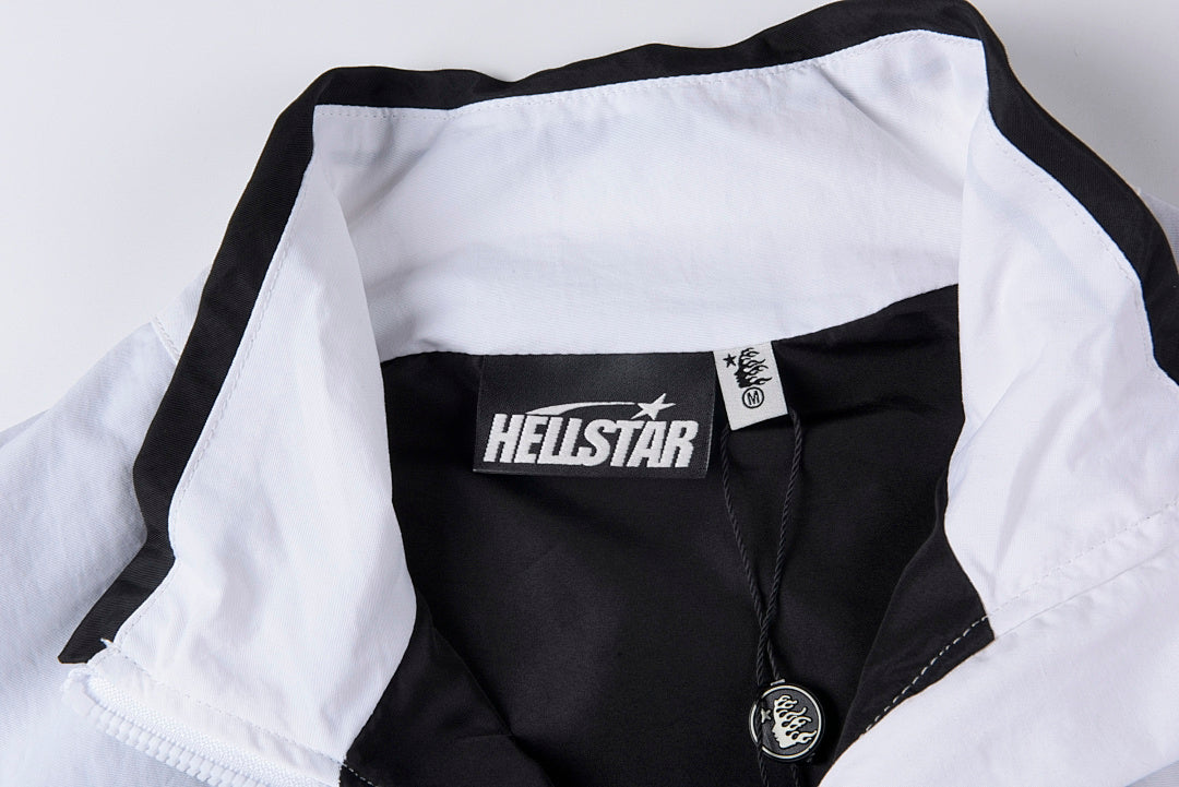 Hellstar Studios Thriller Paneled Embroidered Track Jacket - Black White - product image 4