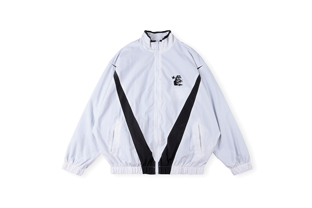 Hellstar Studios Thriller Paneled Embroidered Track Jacket - Black White - product image 1