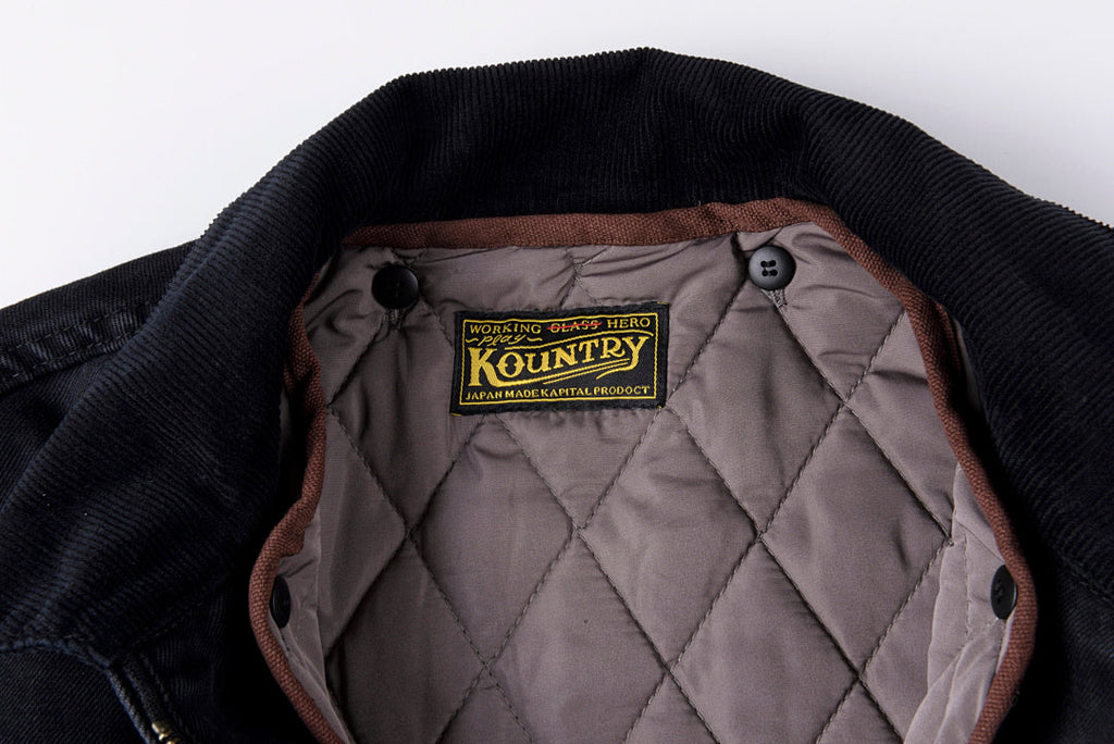 Kapital Kountry Smiley Embroidered Washed Denim Jacket with Removable Liner - Black - product image 5