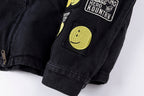 Kapital Kountry Smiley Embroidered Washed Denim Jacket with Removable Liner - Black - product image 9