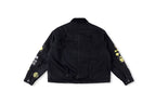 Kapital Kountry Smiley Embroidered Washed Denim Jacket with Removable Liner - Black - product image 2