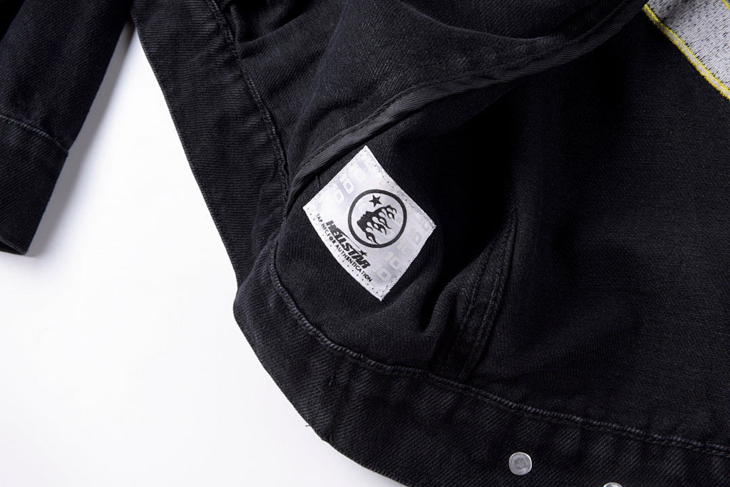 Hellstar Studios Buff Heavy-Craft Washed Embroidered Denim Jacket - Black - product image 3