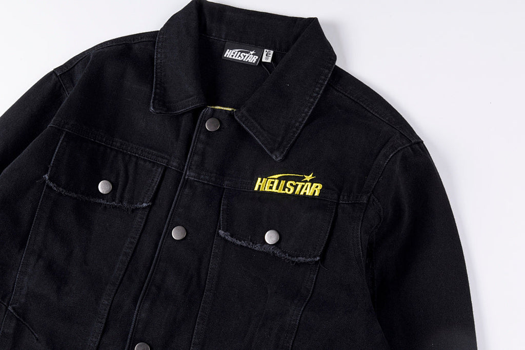 Hellstar Studios Buff Heavy-Craft Washed Embroidered Denim Jacket - Black - product image 6